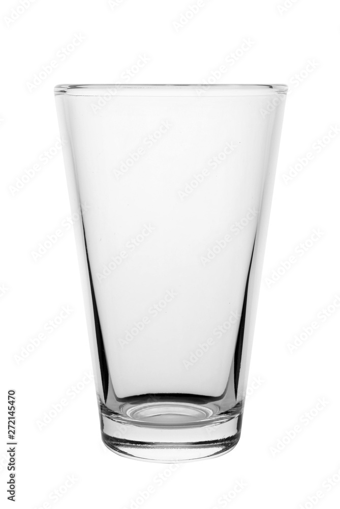 New empty clear glass on white background New empty clear glass on white background