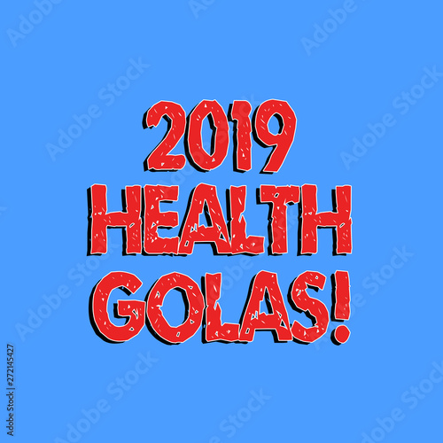 Text sign showing 2019 Health Golas. Conceptual photo new year plan Workout healthy food Resolution goals