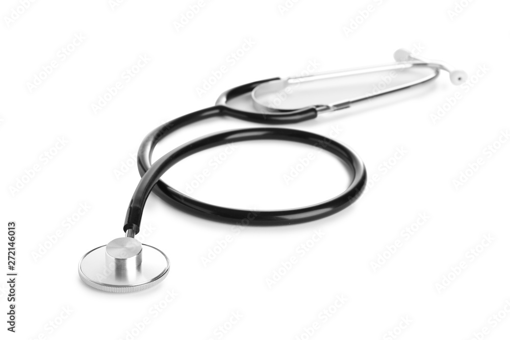 Stethoscope on white background. Professional medical device Stethoscope on white background. Professional medical device