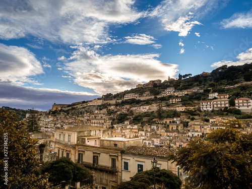 View of the beautiful Old Town of Modica, Sicily (Italy)