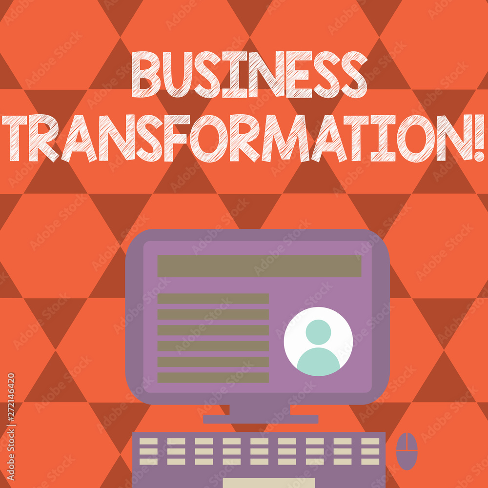 Text sign showing Business Transformation. Conceptual photo Making changes in conduction of the company Upgrade Text sign showing Business Transformation. Conceptual photo Making changes in conduction of the company Upgrade
