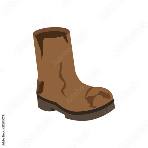 old torn boot. garbage. Isolated vector illustration