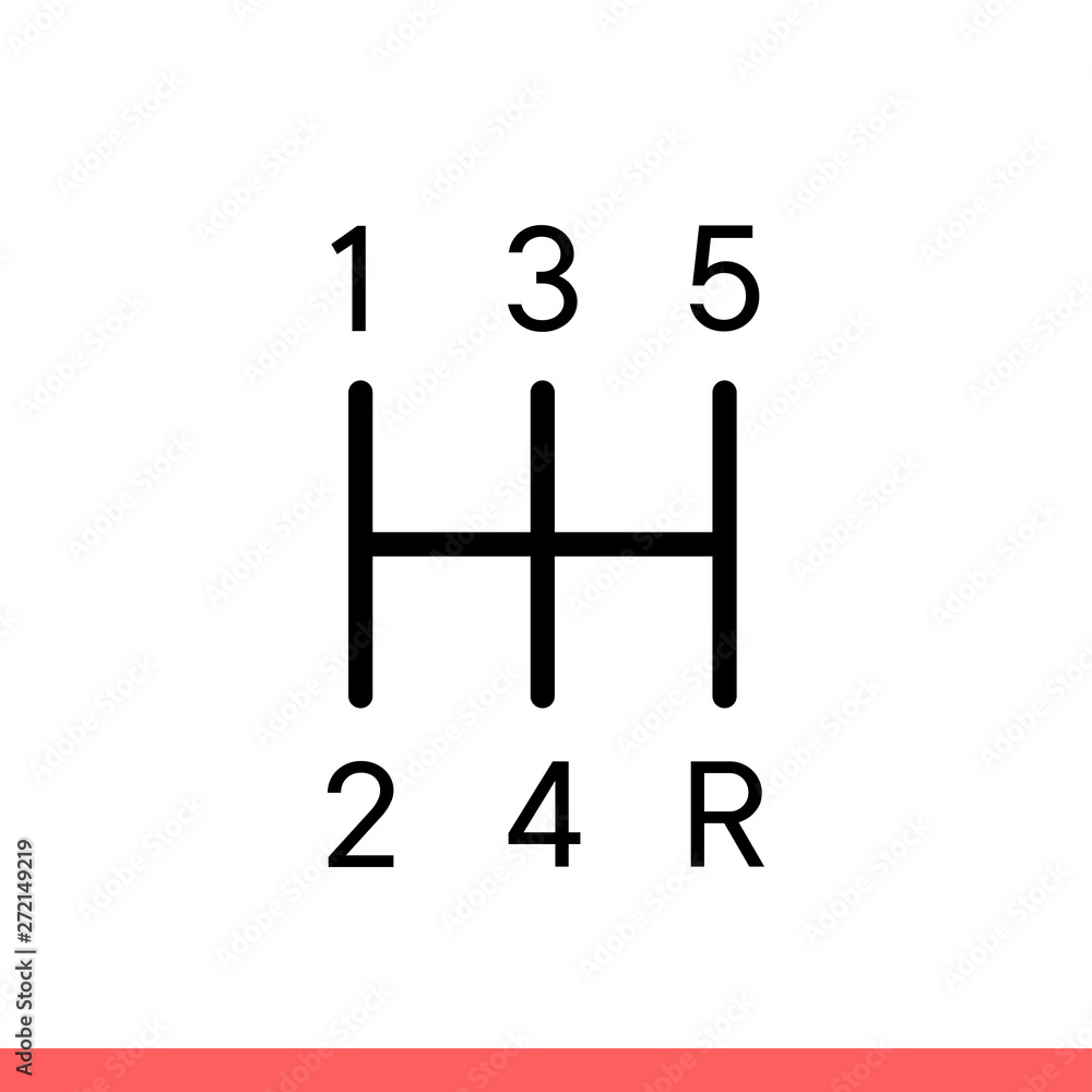 Manual transmission vector icon, gear shifter. Simple, flat design isolated on white background for web or mobile app Manual transmission vector icon, gear shifter. Simple, flat design isolated on white background for web or mobile app