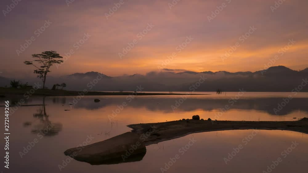 Time lapse view of lake in morning Time lapse view of lake in morning