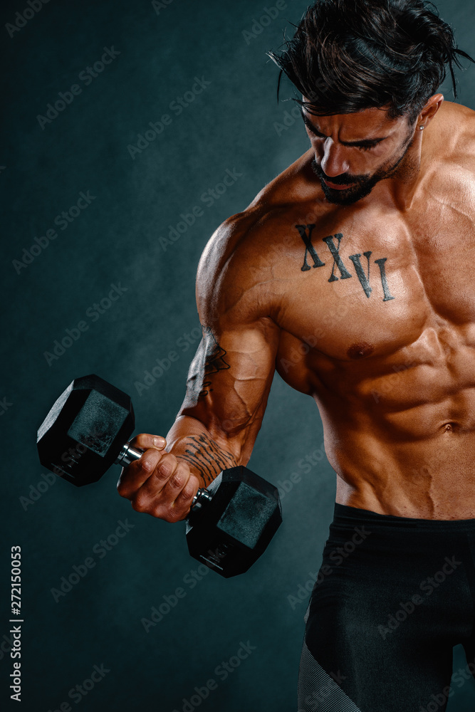 Handsome Muscular Men Lifting Weights Handsome Muscular Men Lifting Weights