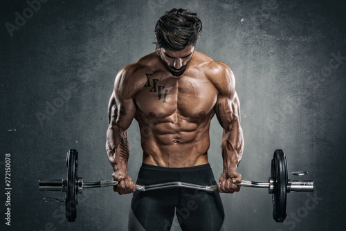 Handsome Muscular Men Lifting Weights