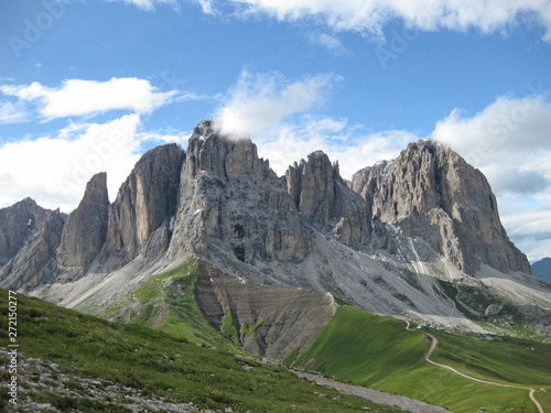 Italian dolomites in south tyrol on a sunny summer day