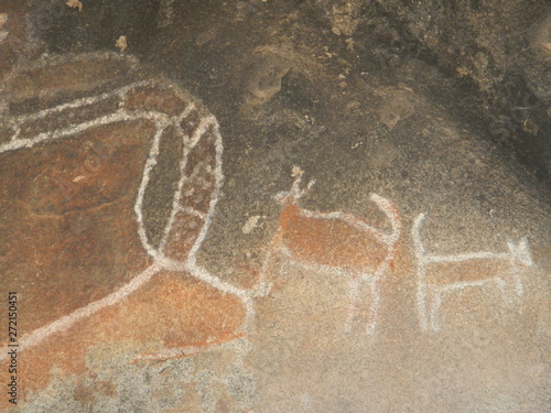 historic old Aboriginal Art on rock, australia photo