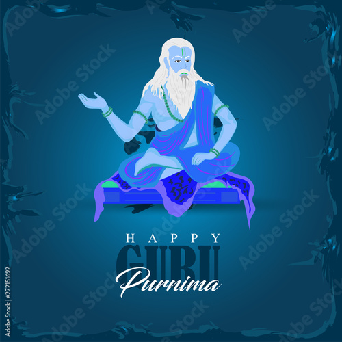 innovative vector Illustration for Guru Purnima Celebration day - Vector