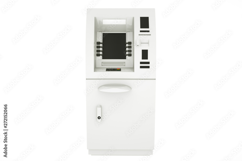 atm cash machine isolated on white background, 3d illustration atm cash machine isolated on white background, 3d illustration