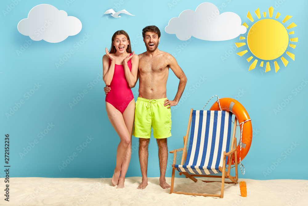 Couple pose on the beach — Calisphere