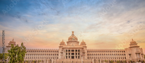 The Vidhana Soudha located in Bangalore, is the seat of the state legislature of Karnataka photo