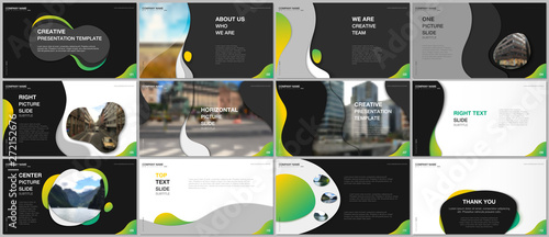 Minimal presentations design, portfolio vector templates with fluid colorful trendy gradients geometric shapes. Multipurpose template for presentation slide, flyer leaflet, brochure cover, report.