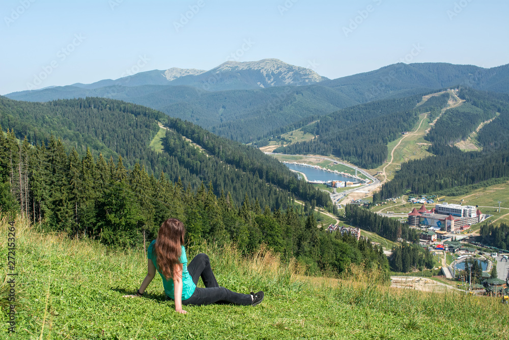 Bukovel, Ukraine - August 21, 2018: Center of the ski resort Bukovel Bukovel, Ukraine - August 21, 2018: Center of the ski resort Bukovel