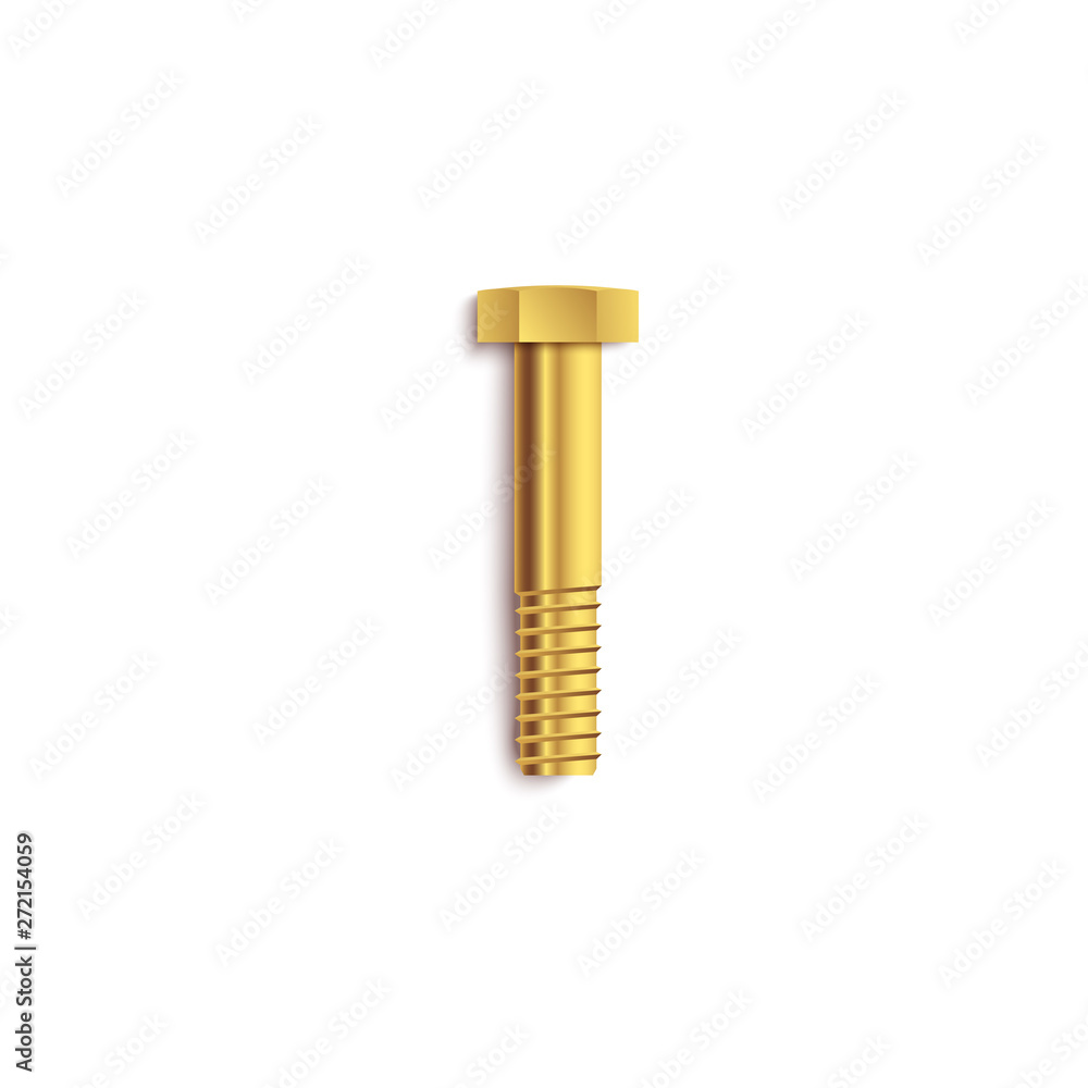 Bolt or screw the fittings element, 3d realistic vector illustration isolated. Bolt or screw the fittings element, 3d realistic vector illustration isolated.