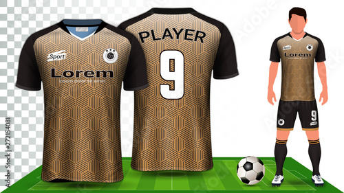 Soccer Jersey, Sport Shirt or Football Kit Uniform Presentation Mockup Template, Front and Back View Including Shorts and Socks and it is Fully Customization Isolated on Transparent Background.