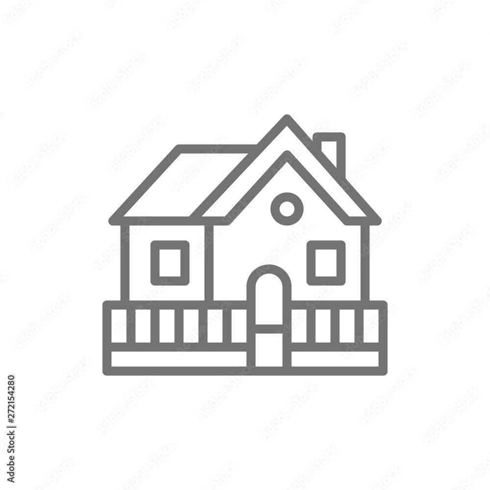 Vacation home, country house line icon. Vacation home, country house line icon.