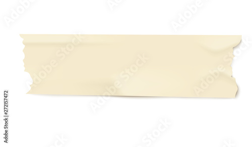 Piece of light yellow adhesive masking tape with realistic duct paper texture