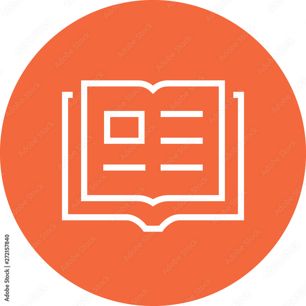 Opened Book Text Picture Outline Icon Opened Book Text Picture Outline Icon