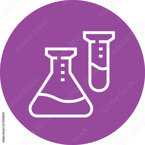 Science Beakers Lab Experiment Outline Icon