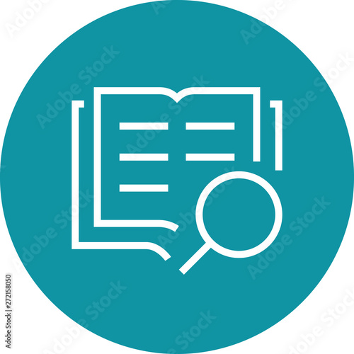Search Book Research Outline Icon