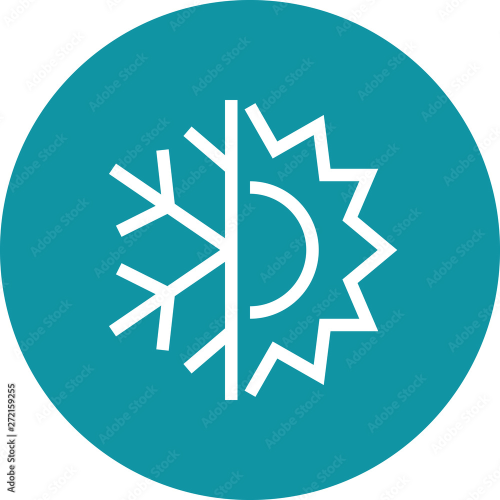 Climate Control Cool Warm Outline Icon Climate Control Cool Warm Outline Icon