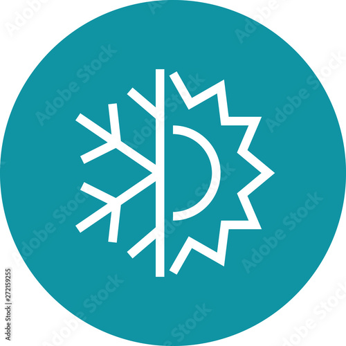 Climate Control Cool Warm Outline Icon