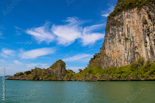 Rock and island formations in Gulf of Thailand