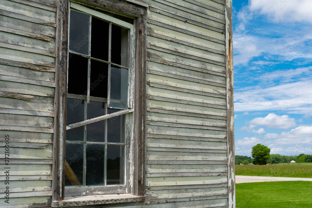 Fototapeta premium Window on old farmhouse