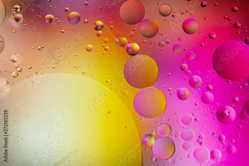 A beautiful water and oil art with acrylic paint colors in macro life size.