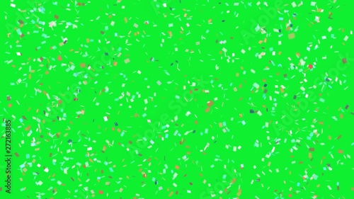 Confetti Party Popper Explosions on a Green Background
