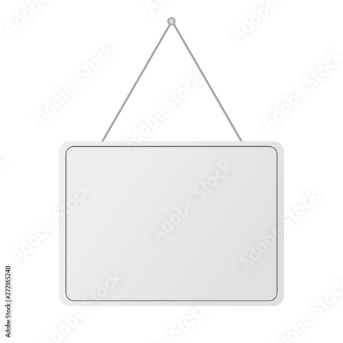 blank realistic door hanging plate white background