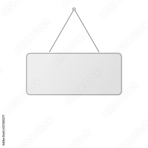 blank realistic door hanging plate white background