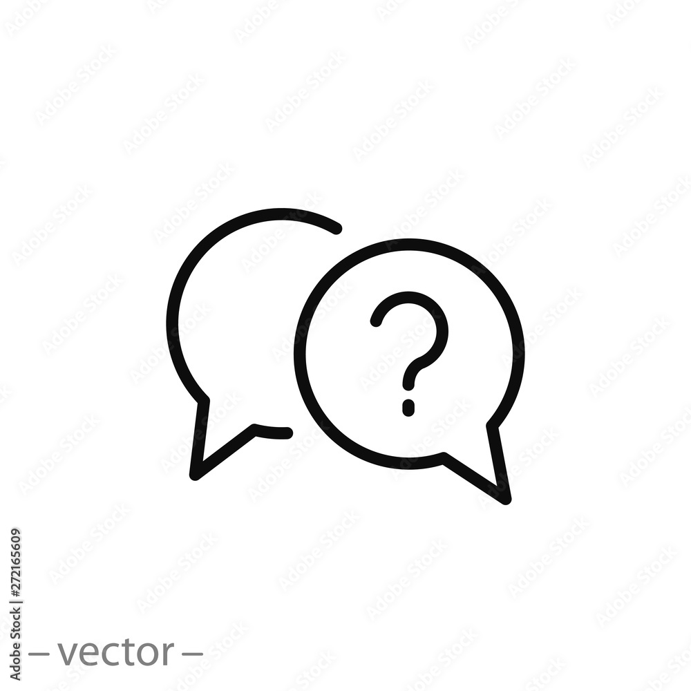 question icon, mark faq, line symbol on white background - editable stroke vector illustration eps10 question icon, mark faq, line symbol on white background - editable stroke vector illustration eps10