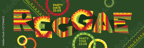 Reggae music concept horizontal panoramic poster photo