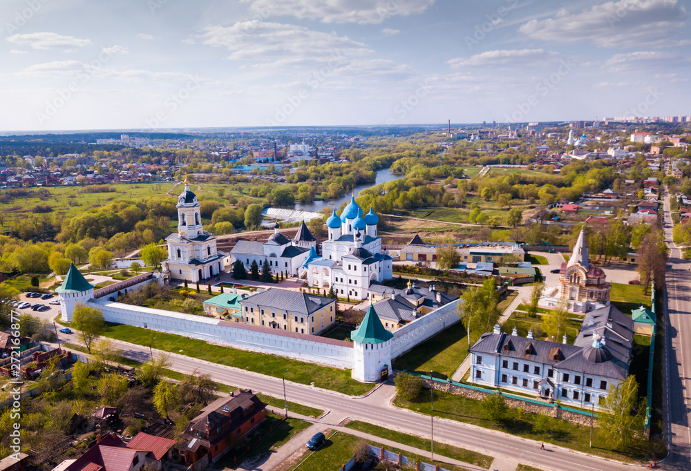 Aerial view  of Vysotsky  monastery in Serpukhov city,  Russia
