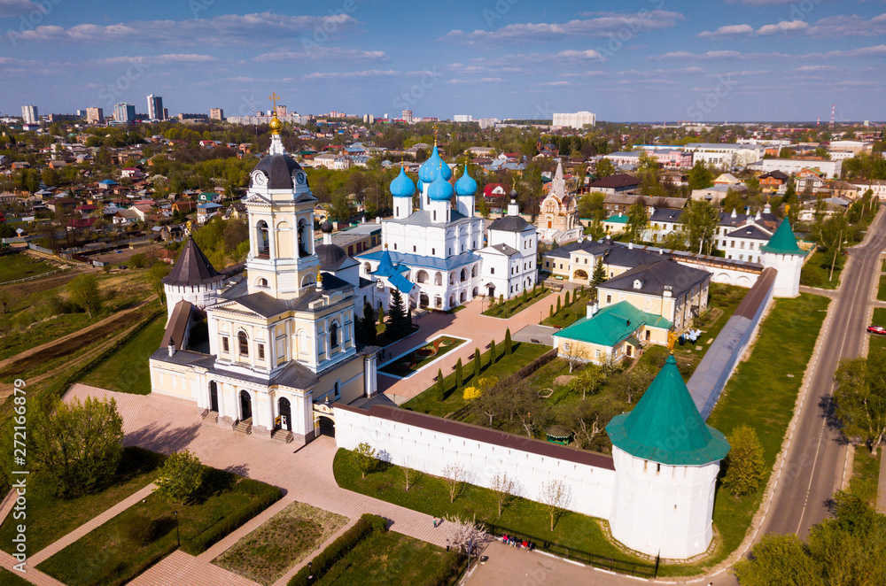 Aerial view  of Vysotsky  monastery in Serpukhov city,  Russia