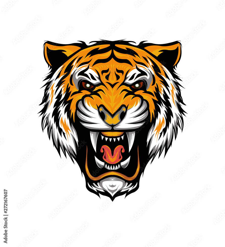 vector tiger. The Tiger head illustration.  head tiger with roar face