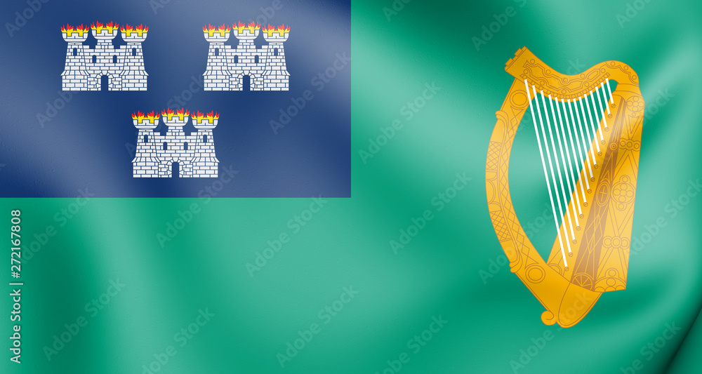 Obraz premium 3D Flag of Dublin, Ireland