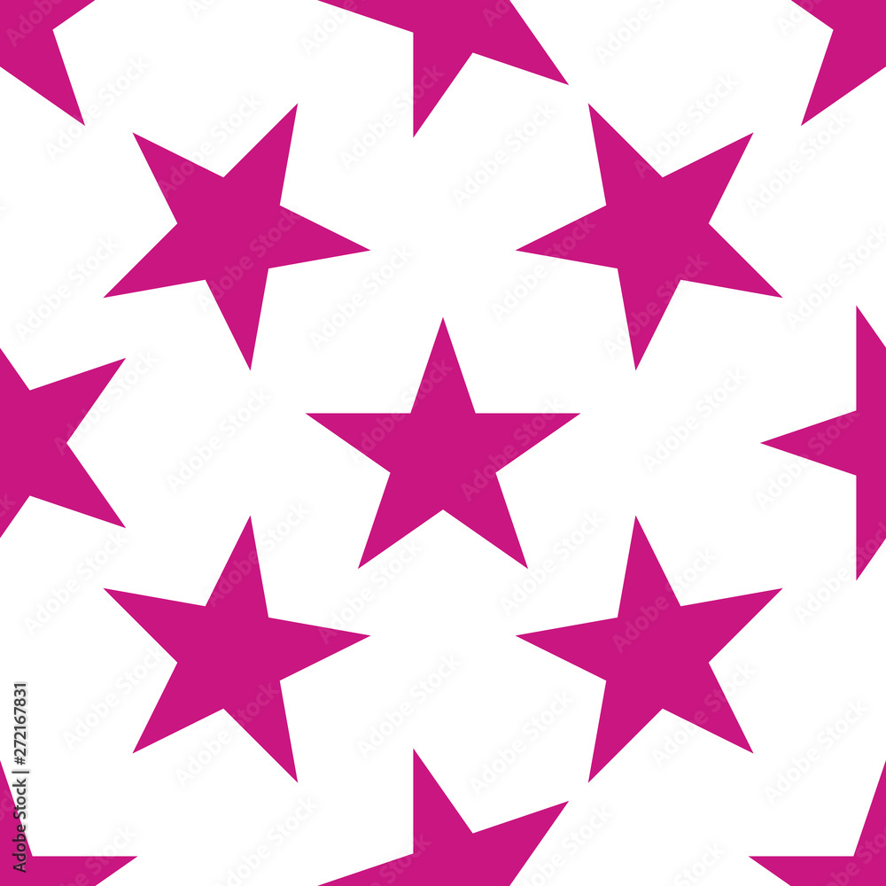 Seamless pattern with stars on white background. Vector illustration.