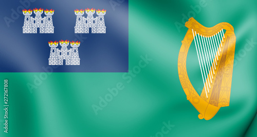 3D Flag of Dublin, Ireland