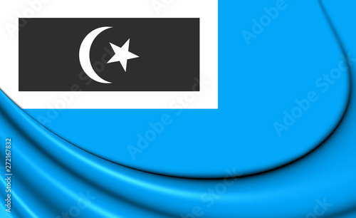 3D Flag of Dungun (Terengganu), Malaysia.