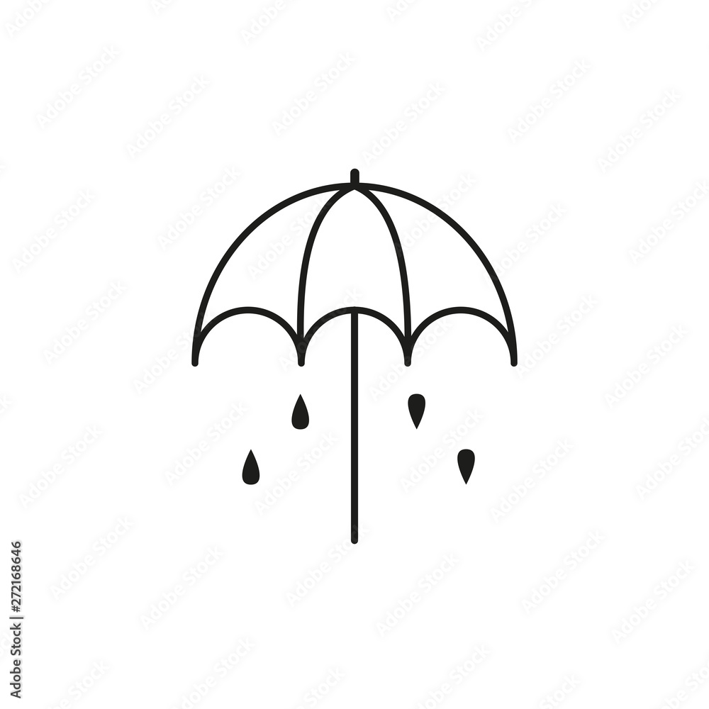 umbrella on white background. Vector sign umbrella on white background. Vector sign