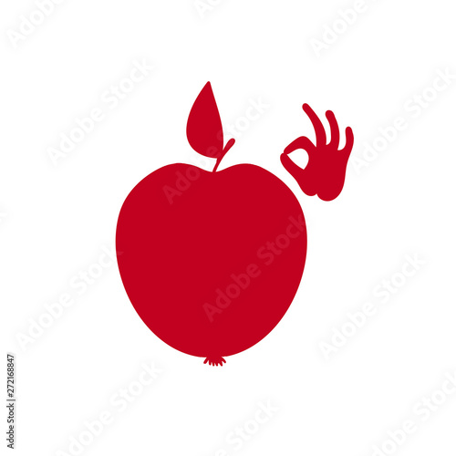 Apple icon. illustration on white, logo, t-shirt design.