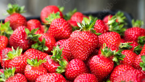 Background of ripe strawberries. Close up.