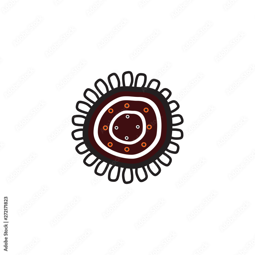 Fototapeta premium Aboriginal art icon logo design vector template