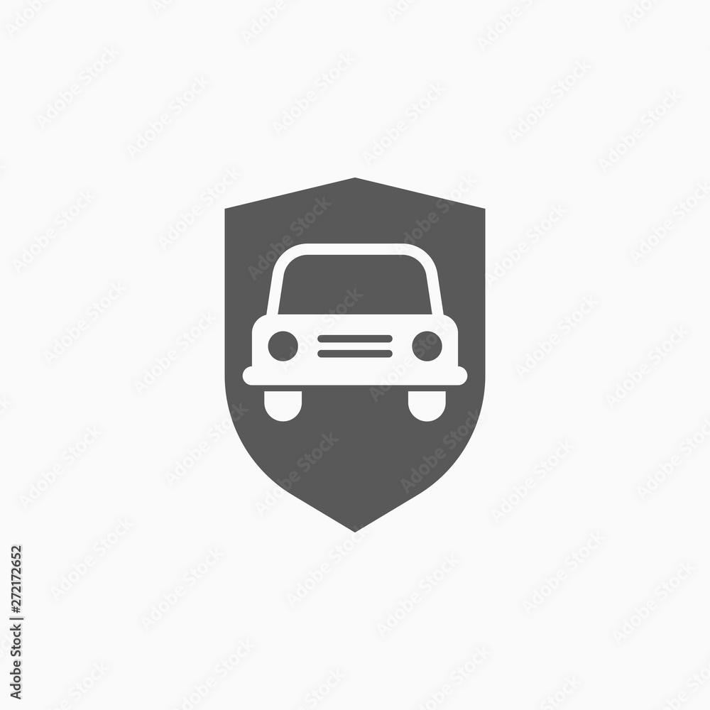 shield and car icon, insurance car vector shield and car icon, insurance car vector
