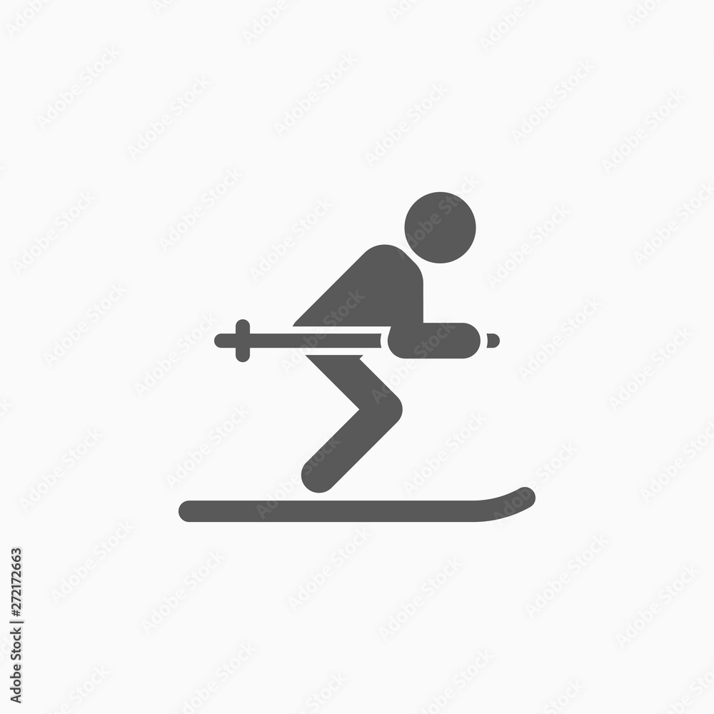 ski icon, skier vector ski icon, skier vector