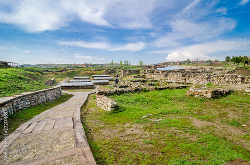 The ruins of the ancient Hittite city of Alacahöyük, necropolis in Turkey. 