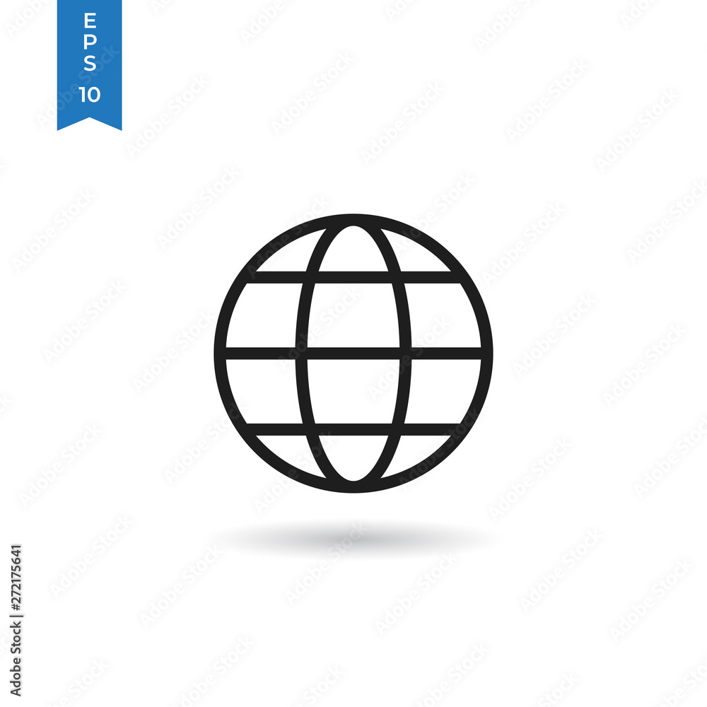 Globe icon isolated on white background. Globe icon in trendy design style. Globe vector icon modern and simple flat symbol for web site, mobile app, UI. Globe icon vector illustration, EPS10. Globe icon isolated on white background. Globe icon in trendy design style. Globe vector icon modern and simple flat symbol for web site, mobile app, UI. Globe icon vector illustration, EPS10.